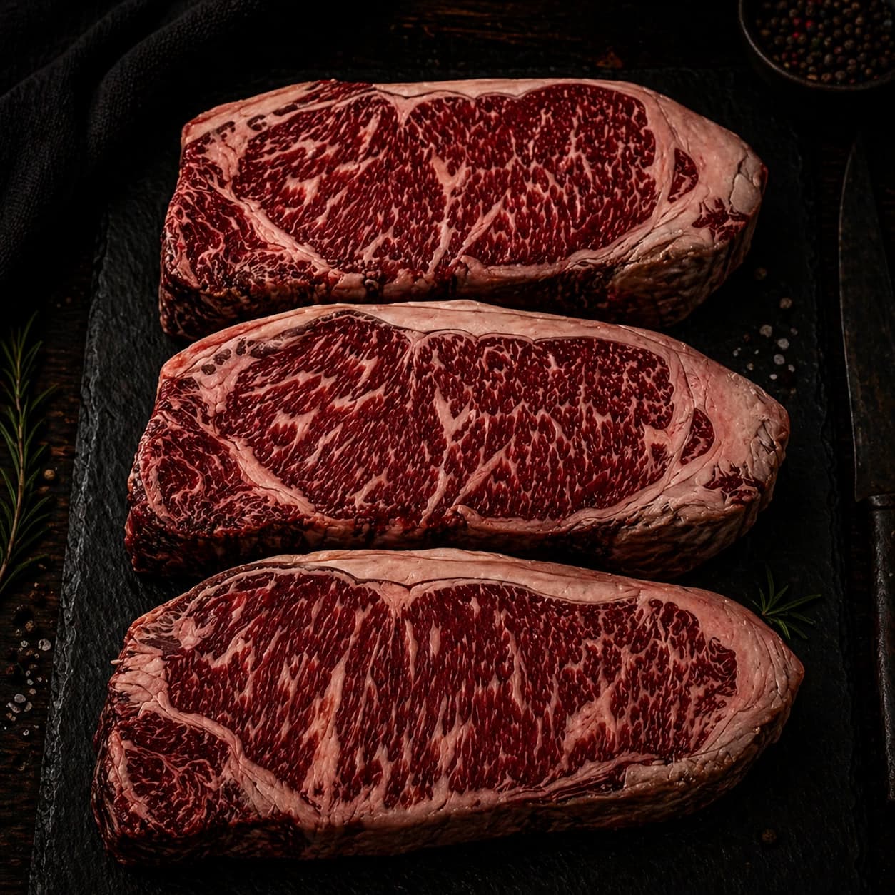 14 oz DRY AGED 50+ DAYS USDA "HAND SELECTED-UPPER" PRIME BLACK ANGUS CC NEW YORK STRIP