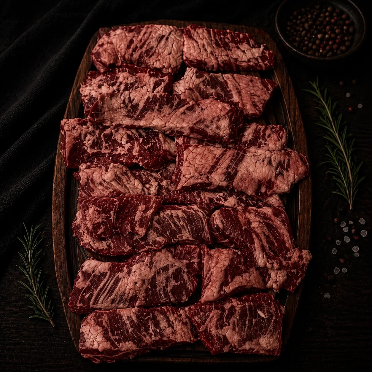 4 Pounds USDA (Hand Selected Upper) Prime ++ Black Angus Peeled Outside Skirt Steaks